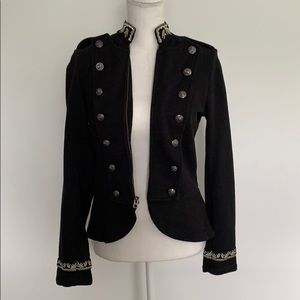 Cropped military sweatshirt jacket